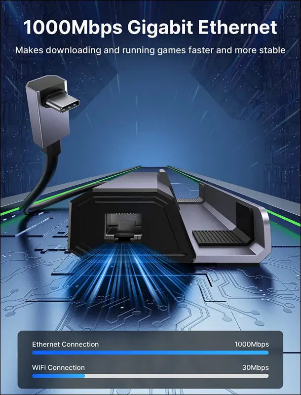 Docking Station for Steam Deck, 7-in-1 Steam Deck Dock with HDMI 4K@60Hz, DisplayPort, Gigabit Ethernet, 3 USB-A 3.0 and USB-C Charging Port Compatible with ROG Ally/Valve Steam Deck-HB0702