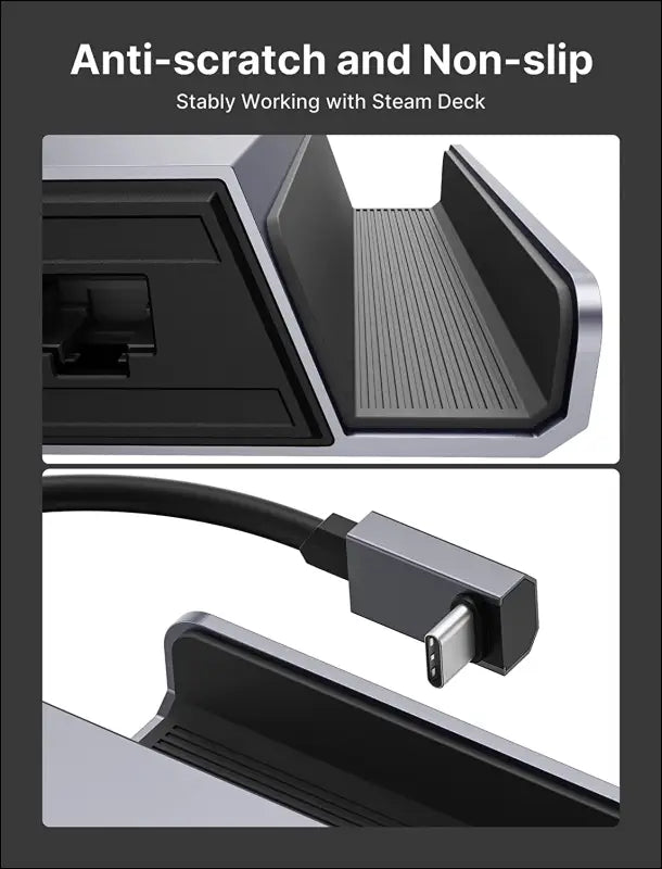 Docking Station for Steam Deck OLED 2023/ROG Ally/Legion Go, 5-in-1 Steam Deck Dock with HDMI 2.0 4K@60Hz, 100Mbps Ethernet, Dual USB-A 2.0 and 100W USB-C Charging Port, Rog Ally Dock -HB0602