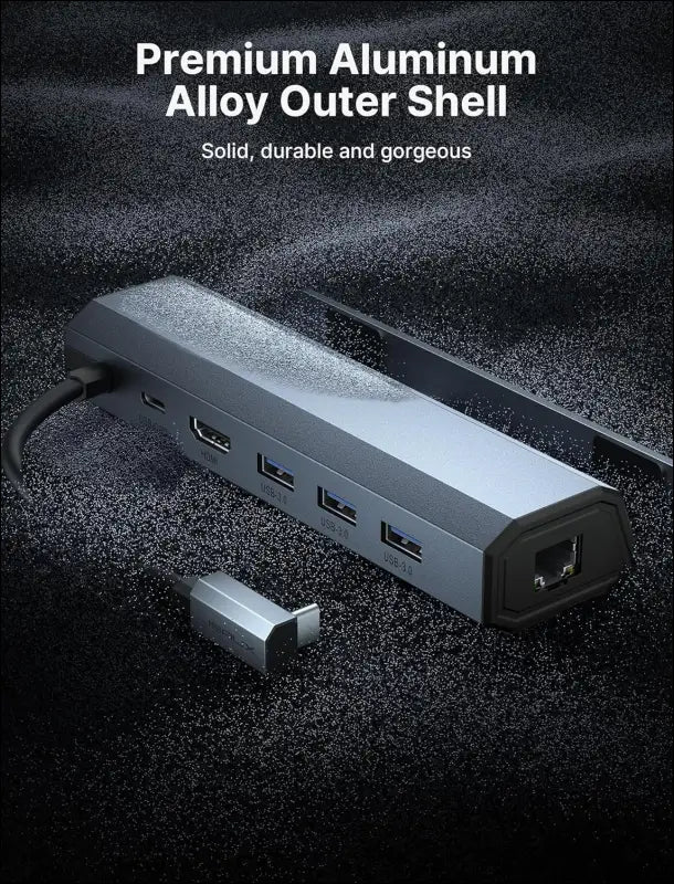Docking Station for Steam Deck OLED 2023/ROG Ally/Legion Go, 6-in-1 Steam Deck Dock with HDMI 2.0 4K@60Hz, Gigabit Ethernet, 3 USB-A 3.0 and 100W USB-C Port, ROG Ally Dock/USB C Dock -HB0603