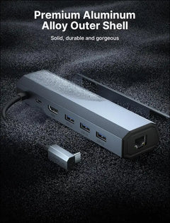 Docking Station for Steam Deck OLED 2023/ROG Ally/Legion Go, 6-in-1 Steam Deck Dock with HDMI 2.0 4K@60Hz, Gigabit Ethernet, 3 USB-A 3.0 and 100W USB-C Port, ROG Ally Dock/USB C Dock -HB0603