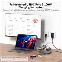 Docking Station (with KVM Switch) for Laptop & Desktop | 100W Charging, 4K@60Hz Dual Monitor HDMI, Fast Switcher for 2 Computers, 1G Ethernet, EDID Support, 3xUSB 3.0, USB-C, SD, 3.5mm AUX Audio