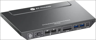 Docking Station (with KVM Switch) for Laptop & Desktop | 100W Charging, 4K@60Hz Dual Monitor HDMI, Fast Switcher for 2 Computers, 1G Ethernet, EDID