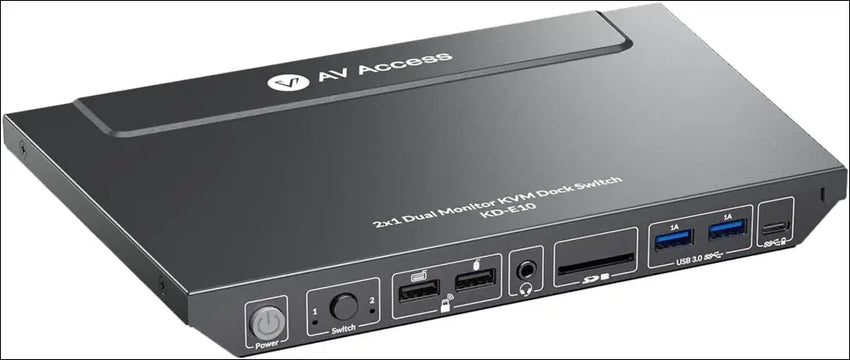 Docking Station (with KVM Switch) for Laptop & Desktop | 100W Charging, 4K@60Hz Dual Monitor HDMI, Fast Switcher for 2 Computers, 1G Ethernet, EDID Support, 3xUSB 3.0, USB-C, SD, 3.5mm AUX Audio