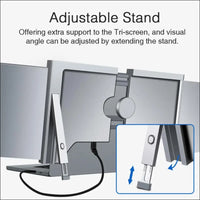 Docooler Monitor Portable Triple Laptop 13.3-15" Full HD 1080p IPS,1 Cable for 3 Monitors,Compatible with 13.3''-17.3'' MacOS Windows Android