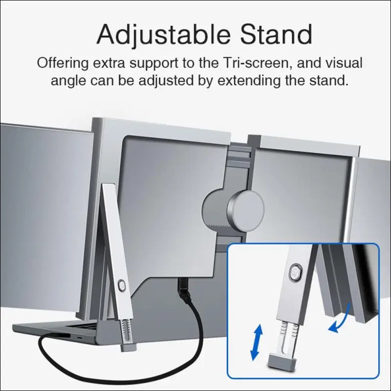 Docooler Monitor Portable Triple Laptop 13.3-15" Full HD 1080p IPS,1 Cable for 3 Monitors,Compatible with 13.3''-17.3'' MacOS Windows Android