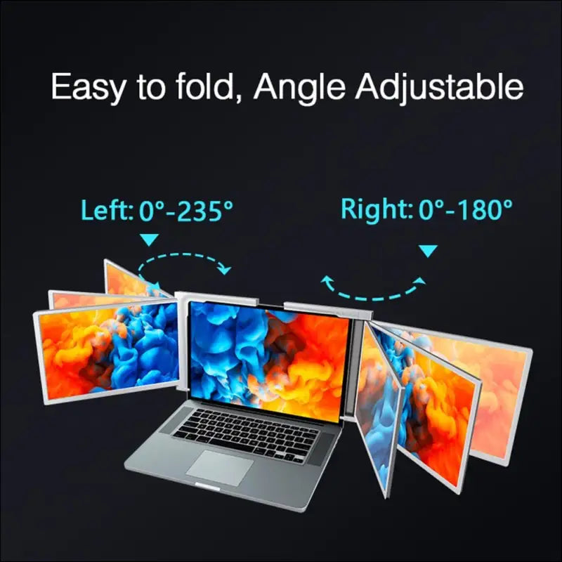 Docooler Monitor Portable Triple Laptop 13.3-15" Full HD 1080p IPS,1 Cable for 3 Monitors,Compatible with 13.3''-17.3'' MacOS Windows Android