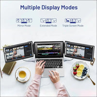 domyfan 14" Laptop Monitor, 1080P FHD Screen Extension for Laptop, HDMI/USB-A/Type-C Plug and Play, Compatible with Windows/Mac/Chrome/Switch/PS5