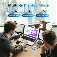 domyfan 14" Laptop Screen Extender, FHD 1080P IPS Triple Portable Monitor for Laptop, HDMI/USB-A/Type-C Plug and Play for Windows, Mac, Android, Chrome, Switch & PS5, Work with...