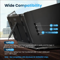 domyfan 14" Laptop Screen Extender, FHD 1080P IPS Triple Portable Monitor for Laptop, HDMI/USB-A/Type-C Plug and Play for Windows, Mac, Android, Chrome, Switch & PS5, Work with...
