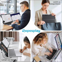 Dopesplay Laptop Monitor Extension, 14 Inch 1200P FHD Portable Laptop Monitors, Built-in Stand Portable Monitor with USB-C/USB-A/HDMI, Plug & Play, Suitable for Mac, Wins,...