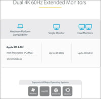Dual-Laptop USB-C KVM Docking Station, Dual Monitor 4K 60Hz DisplayPort, 5-Port USB Hub, GbE, 90W/45W Power Delivery, Windows/Mac