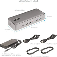 Dual-Laptop USB-C KVM Docking Station, Dual Monitor 4K 60Hz DisplayPort, 5-Port USB Hub, GbE, 90W/45W Power Delivery, Windows/Mac