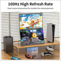 Dual Monitor 18.5" 100Hz，Portable Monitor for Laptop Extender| 1080P |100% Srgb|Plug & Play|Stand & VESA|Automatic Rotation| Extended Computer Display for Laptop PC Windows Mac