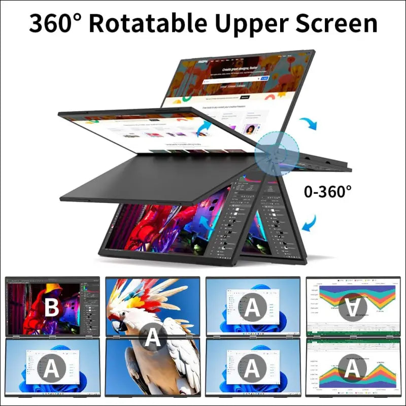 Dual Monitor 18.5" 100Hz，Portable Monitor for Laptop Extender| 1080P |100% Srgb|Plug & Play|Stand & VESA|Automatic Rotation| Extended Computer Display for Laptop PC Windows Mac