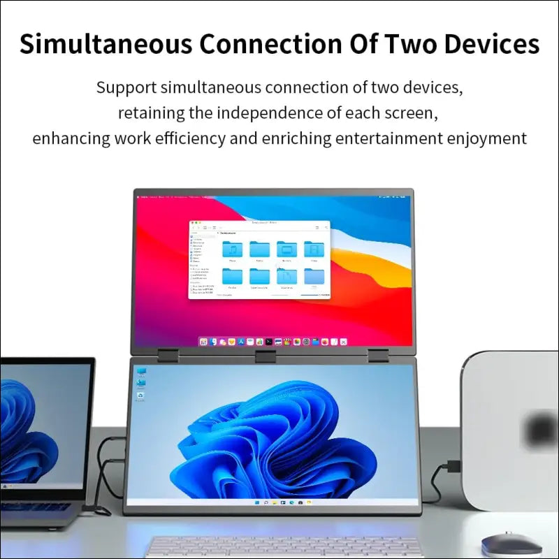 Dual Monitor 18.5" 100Hz，Portable Monitor for Laptop Extender| 1080P |100% Srgb|Plug & Play|Stand & VESA|Automatic Rotation| Extended Computer Display for Laptop PC Windows Mac