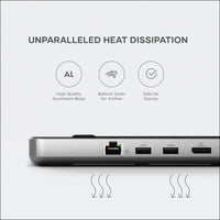 Dual USB-C Docking Station and Stand, with 2 HDMI Ports, Display Port, USB-C and USB-A Data Ports, 1 Ethernet Port, SATA and NVMe SSD Enclosure - for MacBook Pro/Air and Type-C Devices