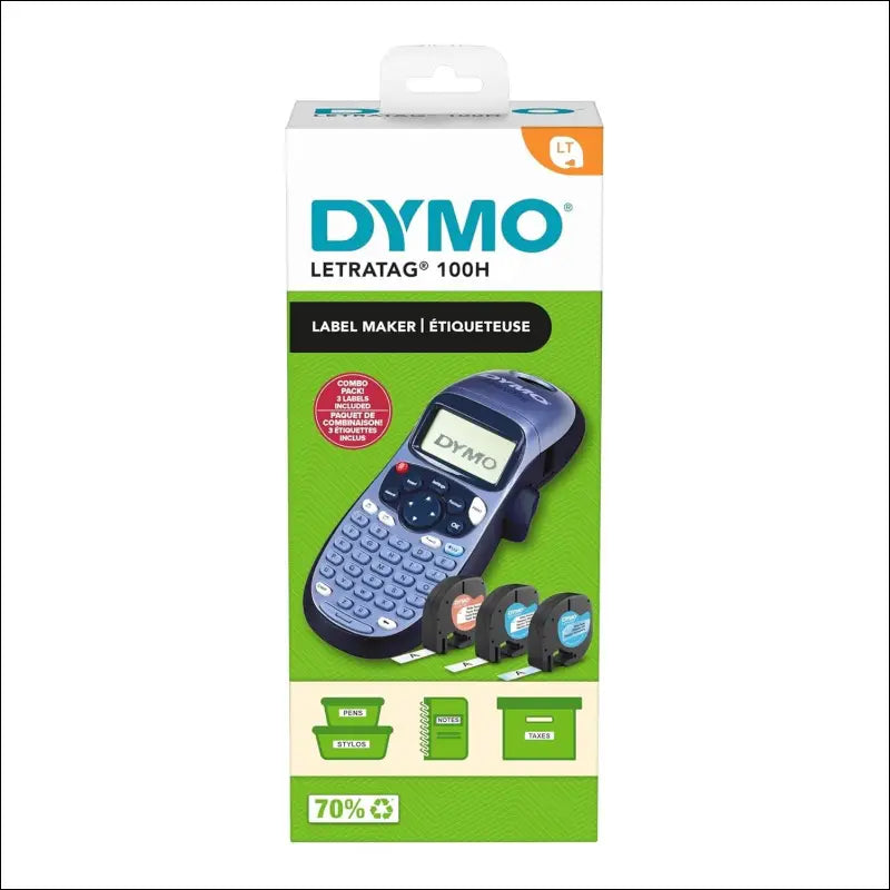 Dymo LetraTag LT-100H Label Maker Kit with Plastic Paper Clear Tape for Office Home