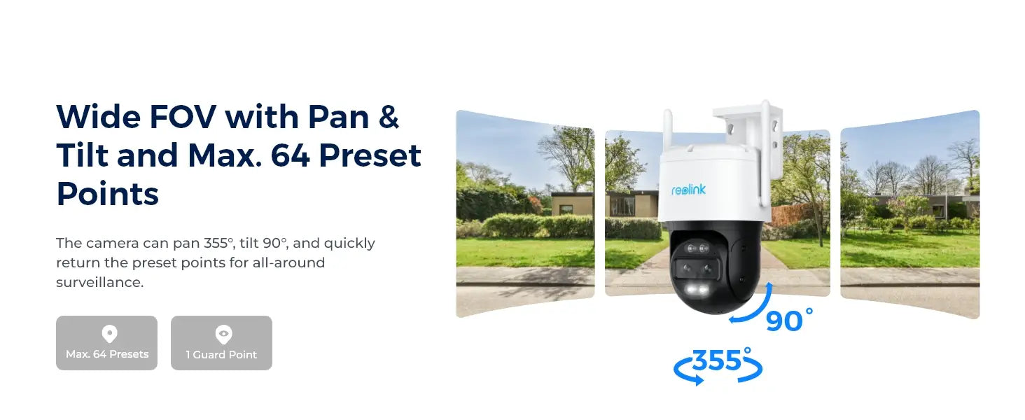 REOLINK 4K Wired WiFi Outdoor Camera 8MP Dual Lens Security Cam 360 PTZ Auto Tracking 2.4 / 5GHz Smart Person/Vehicle