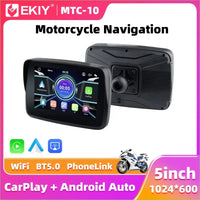 EKIY 5.0 inch Wireless CarPlay Moto Android Auto Portable Digital Motorcycle Dashboard GPS Navigation Display Screen