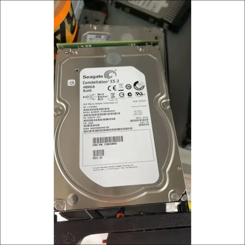 EMC 005050751 SAS 4TB 7.2K 6Gbps 3.5” Hard Disk Drive V2-PS07-040 + Caddy