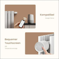 EMKE Smart Radiator Thermostat Kit, Intelligent Heating Thermostat Including Tuya Zigbee 3.0 Gateway with App Function, Compatible with Alexa & Google Home, M30 x 1.5 mm, 6...