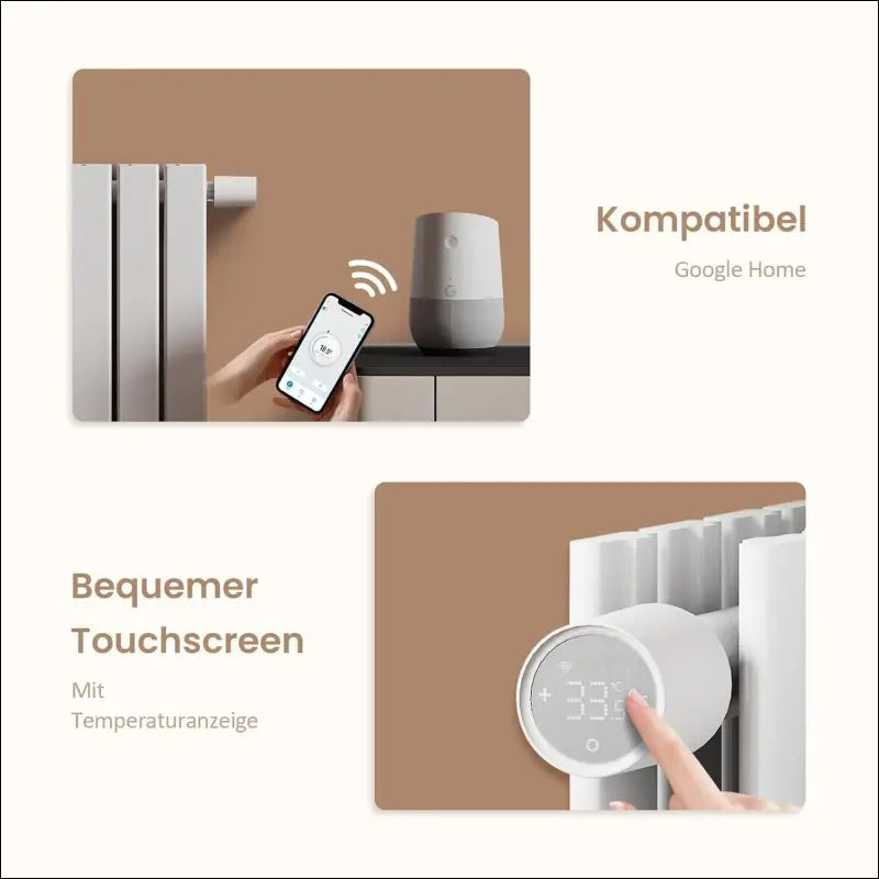 EMKE Smart Radiator Thermostat Kit, Intelligent Heating Thermostat Including Tuya Zigbee 3.0 Gateway with App Function, Compatible with Alexa & Google Home, M30 x 1.5 mm, 6...