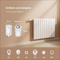 EMKE Smart Radiator Thermostat Kit, Intelligent Heating Thermostat Including Tuya Zigbee 3.0 Gateway with App Function, Compatible with Alexa & Google Home, M30 x 1.5 mm, 6...