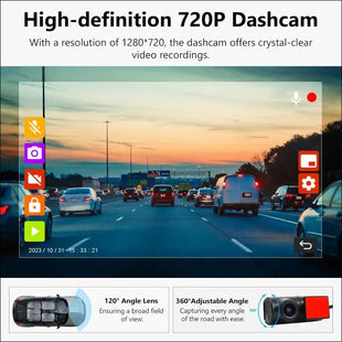 Eonon 1280 x 720P Dash Cam USB Car Recorder Front Camera for Eonon Android Car Radio, Car Mini Dash Cam, 120° Wide Angle (A100)