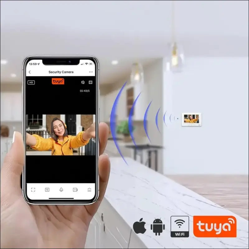 Eura VDP-45A3-TY Alpha+ TUYA WiFi Video Intercom, 4 Wires, 7 Inch Color Monitor, White