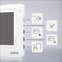 Eura VDP-45A3-TY Alpha+ TUYA WiFi Video Intercom, 4 Wires, 7 Inch Color Monitor, White