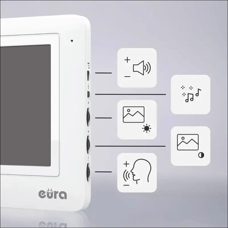 Eura VDP-45A3-TY Alpha+ TUYA WiFi Video Intercom, 4 Wires, 7 Inch Color Monitor, White