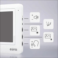 Eura VDP-45A3-TY Alpha+ TUYA WiFi Video Intercom, 4 Wires, 7 Inch Color Monitor, White