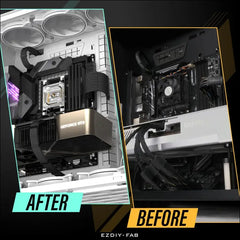 EZDIY-FAB 12VHPWR PSU Cable Extension Kit,16Awg PCIE 5.0 Power Supply Cable Extension- 1X 24 Pin ATX /2X 8Pin (4+4) EPS / 1X12+4 Pin Gpu,Sleeve Cable 300MM with Combs-Black