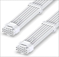 EZDIY-FAB 16AWG Pci-E 5.0 12VHPWR PSU Sleeved Cable, 600W 12+4 Pin Male to 12+4 Pin Male Cable for RTX 3090Ti/4070Ti/4080/4090, 60Cm/23.62In-Pure White