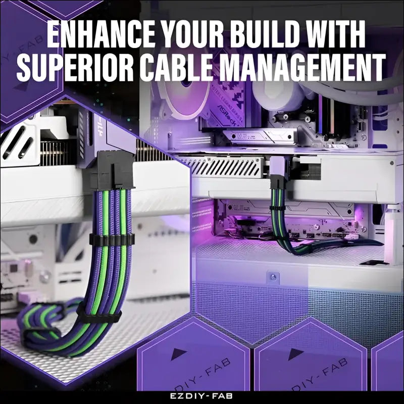 EZDIY-FAB GPU Power Sleeved Cable Extension 16Pin(12 + 4) 12VHPWR Pcie 5.0 Connector Male to Female for Rtx4070Ti Super