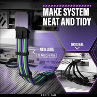 EZDIY-FAB GPU Power Sleeved Cable Extension 16Pin(12 + 4) 12VHPWR Pcie 5.0 Connector Male to Female for Rtx4070Ti Super