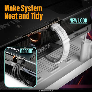 EZDIY-FAB GPU Power Sleeved Cable Extension, 16Pin(12+4) 12VHPWR Pcie 5.0 Connector Male to 4X PCIE 8 PIN for RTX 3090Ti/Rtx4090/Rtx4080, with Pre-Installed Cable Combs-16Awg/All White