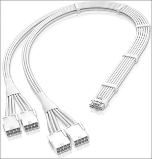 EZDIY-FAB GPU Power Sleeved Cable Extension, 16Pin(12+4) 12VHPWR Pcie 5.0 Connector Male to 4X PCIE 8 PIN for RTX 3090Ti/Rtx4090/Rtx4080,