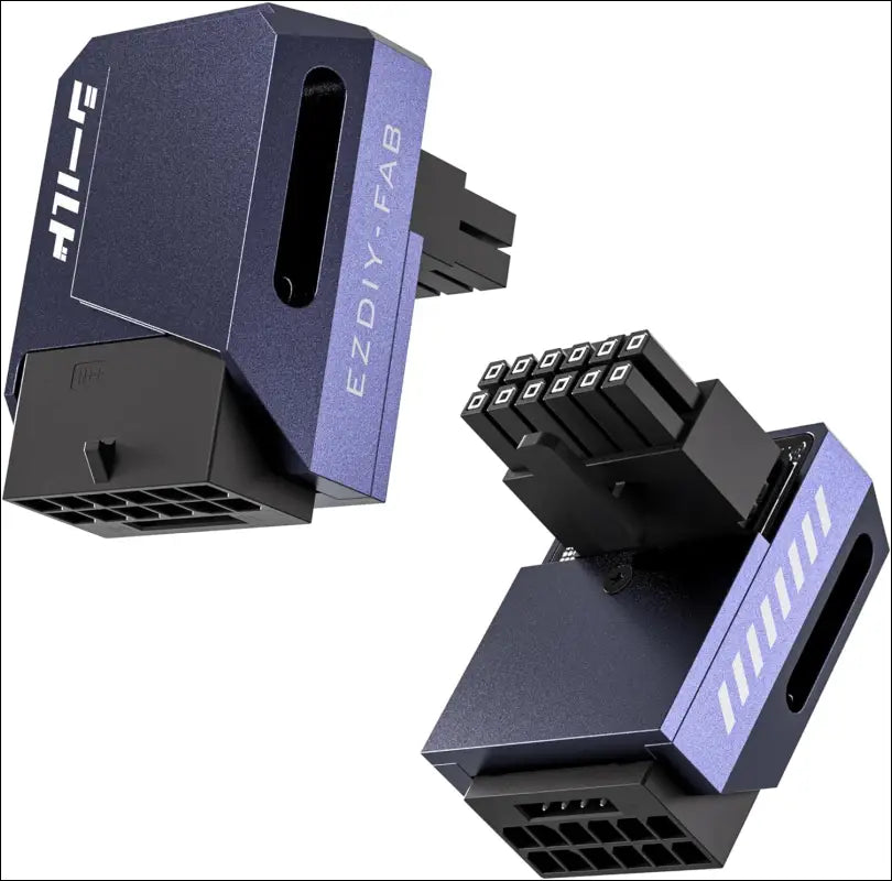 EZDIY-FAB Pcie 5.1 Adapter - 600W 12+4Pin,16Pin 12VHPWR GPU Power Connector,12V-2X6 GPU Adapter,90 Degree Right Angle - Compatible with RTX 3090Ti, 4070Ti, 4080, 4090 GPU - RVS Type, Purple, 1 Pack