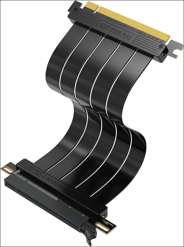 EZDIY-FAB PCIE Gen 4 16X Extreme Flexible, High Speed Riser Cable PCI Express 4.0 Port GPU Extension Card-Straight Connector [7.87In/20Cm]