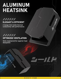 EZDIY-FAB Shield Series 8-Pin Pcie GPU Power Adapter,180-Degree U-Turn Angled Connector, Aluminum Design for Graphics Cards – Reverse Type,Black-2 Pack