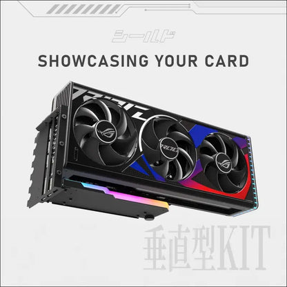 EZDIY-FAB Vertical GPU Mount with High-Speed PCIE 4.0 Riser Cable, Shield Series, 115Mm/4.52In Flexible Extension, 90 Degree Connector, Only Compatible to Full-Opened Pcie Slots-Black-Yihpi344