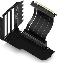 EZDIY-FAB Vertical GPU Mount with High-Speed PCIE 4.0 Riser Cable, Shield Series, 115Mm/4.52In Flexible Extension, 90 Degree Connector, Only Compatible to Full-Opened Pcie Slots-Black-Yihpi344
