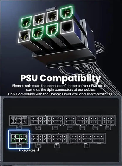 Fasgear Pcie 5.0 GPU Power Cable 12V-2X6 Connector 16Pin(12 + 4) 12VHPWR for RTX 3090Ti 4070Ti 4080 4090 5070 5070Ti