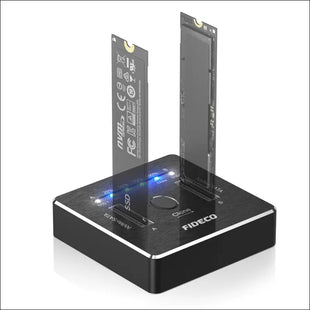 FIDECO M.2 NVMe SATA SSD Cloner Dock, USB 3.2 Gen 2 X 2, 20Gbps Dual NVMe SATA SSD Enclosure, M.2 Duplicator Cloner, Support Offline Clone, UASP