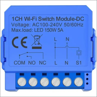 For Tuya Smart Light Switch Mini DIY Module, Wifi Zero Contact Dry-Connect Low Voltage Smart Switch for Most Installation Boxes (AC 110V-240V)