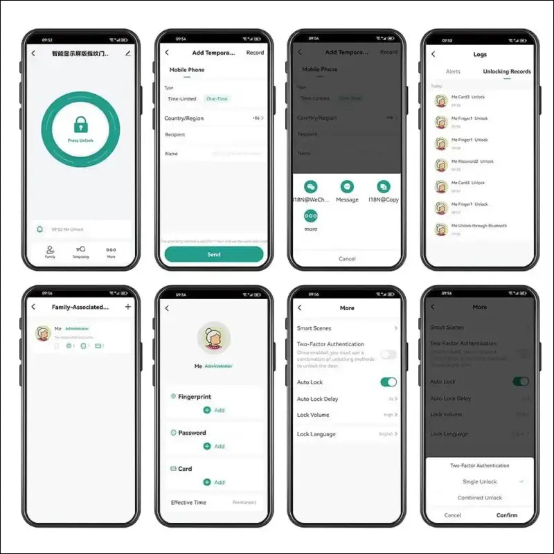 FUSYTULY Bluetooth Tuya RFID Access Control Keypad Fingerprint Biometrics System IP65 Waterproof 13.56MHz RFID Access Controller Touch Keyboard with Screen + 10pcs Keyfobs