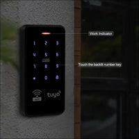 FUSYTULY Waterproof Door Access Control System Kits WiFi Tuya Access Controller 125KHz 13.56MHz RFID Keyboard + DC12V 3A Power Supply + 10PCS Keychains (Kit S20Tuya-Without Lock)