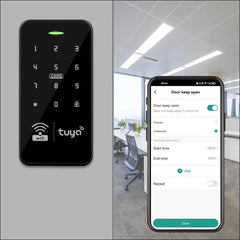 FUSYTULY Waterproof Door Access Control System Kits WiFi Tuya Access Controller 125KHz 13.56MHz RFID Keyboard + DC12V 3A Power Supply + 10PCS Keychains (Kit S20Tuya-Without Lock)