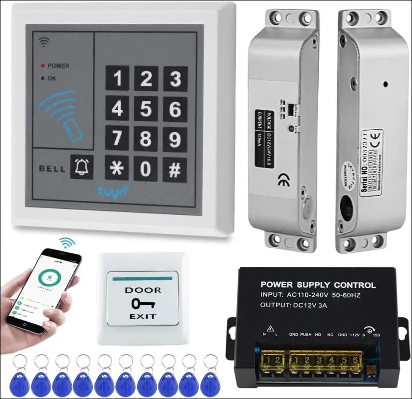 Gaocinys Full RFID Access Control System WiFi Tuya Access Controller Keypad Kits (With electric bolt lock)